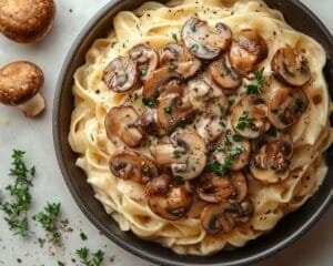 Vegan Mushroom Stroganoff with Spinach